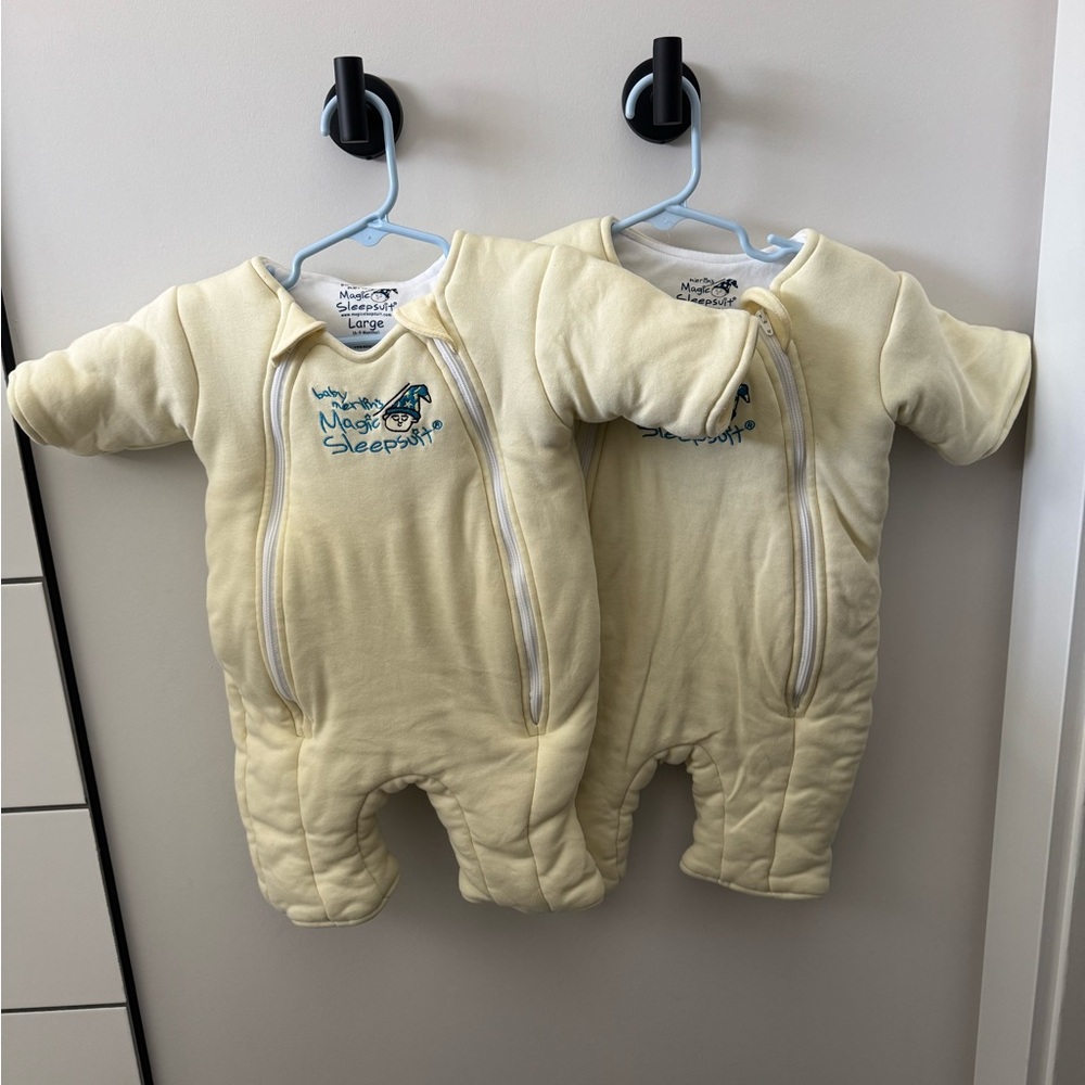 Set of 2 Cotton Baby Merlin’s Magic Sleepsuits — Large